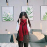上海故事純羊絨紅色圍巾男2025新款秋冬季本命年送老公男女友新年禮物圍脖 酒紅 曬單實拍圖