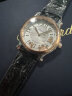 蕭邦（Chopard）明星同款機械表快樂鉆石瑞士手表女士腕表33mm瑞表520禮物 玫瑰金及精鋼藍色表帶 33mm 曬單實拍圖