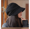 JIASHENGXI帽子女韓版日系秋冬季堆堆帽子女休閑優(yōu)雅英倫百搭漁夫帽馬術(shù)帽潮 黑色 均碼 曬單實(shí)拍圖