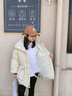 G.DUCKKIDS兒童羽絨棉服冬季女童小香風(fēng)秋冬款外套大童女加絨冬裝棉衣潮童裝 白色 130cm 曬單實(shí)拍圖