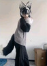 蓬源玩具furry獸裝尾巴 大號(hào)長(zhǎng)毛狐貍尾巴狼尾毛絨獸耳獸尾cosplay飾品 長(zhǎng)毛狐尾黑加白 均碼(長(zhǎng)度約70cm) 曬單實(shí)拍圖