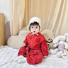 G.DUCKKIDS小黃鴨周歲禮服男寶寶抓周衣服漢服百日宴百天滿月嬰兒套裝春秋季 酒紅色+香囊 90 建議1~2歲【 80-90cm】cm 曬單實(shí)拍圖