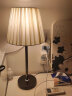 好莱仕台灯卧室床头公主暖光创意可爱婚房现代简约个性中式布罩可调光led灯 斜罩台灯送7WLED暖光 实拍图