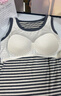 貓人女士背心2025秋季條紋帶胸墊玻尿酸護膚舒適莫代爾抑菌除螨抗靜電 曬單實(shí)拍圖
