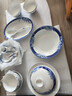 富玉景德鎮高檔碗碟套裝家用中式簡(jiǎn)約餐具碗盤(pán)子喬遷結婚禮物送禮 清水芙蓉 30頭 曬單實(shí)拍圖