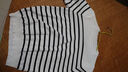 皮爾卡丹（pierre cardin）減齡黑白條紋短袖冰絲針織t恤女夏季薄款顯瘦氣質(zhì)百搭?；晟郎弦?白色 M 曬單實(shí)拍圖