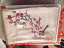 吳蠶里 真絲絲巾女士手工蘇繡梅花送媽媽外搭旗袍披肩刺繡圍巾禮盒裝 憶梅-金色 曬單實(shí)拍圖