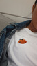 佐丹奴2026年春新款純棉元氣笑臉橘子刺繡寬松長(cháng)袖T恤女13325693 曬單實(shí)拍圖