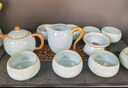 唐豐（TANGFENG）汝窯茶具套裝家用辦公室整套功夫茶具高檔陶瓷茶壺茶杯茶盤(pán)套裝 靜窗茶盤(pán)大號+天青宋辭 15頭 曬單實(shí)拍圖