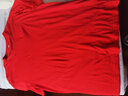 恒源祥新疆棉短袖t恤男圓領(lǐng)春夏季寬松純棉打底白色汗衫半袖上衣 大紅 XL 175(140-160斤穿) 曬單實(shí)拍圖