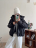 森馬（Semir）羽絨服女中長(zhǎng)款輕薄三防2025oversize插肩袖冬裝防風(fēng)109725113007 曬單實(shí)拍圖