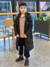 李寧（LI-NING）兒童長(cháng)款羽絨服連帽男女大童2025秋冬季新款鴨絨加厚保暖外套衣服 黑色（冬季新款） YYMV141-2 170 曬單實(shí)拍圖