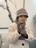 蘇木佰（SOMUBAY）媽媽帽子女秋冬針織毛線(xiàn)帽中老年人冬季奶奶加絨老人保暖兔毛盆帽 卡其三件套【帽子+圍巾+手套】 均碼（56-58cm） 曬單實(shí)拍圖