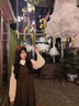 LISCN初秋季連衣裙背帶兩件套日系學(xué)院風(fēng)套裝裙子女秋冬2025年新款長(cháng)裙 棕色裙*1057 M 曬單實(shí)拍圖