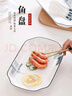 蘇氏陶瓷（SUSHI CERAMICS）魚(yú)盤(pán)菜盤(pán) 城市方格日韓小清新陶瓷盤(pán)子12英寸切腳盤(pán)2個(gè)裝中餐具 曬單實(shí)拍圖