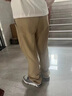 羅蒙男士純棉休閑褲2025夏季寬松直筒褲大碼透氣薄款工裝褲商務長褲子 黑色+米黃色 32 【125-140斤】 曬單實拍圖