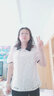 羅蒙（ROMON）蕾絲上衣夏季2025新款時尚短袖女獨特別致t恤女裝漂亮小衫女裝 杏色 L 建議110-120斤 曬單實拍圖