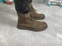 GIAUSA品牌馬丁靴男春夏季新款復古靴子男中高幫男鞋百搭英倫工裝靴男 咖啡色-男鞋輕奢 41 (255mm) 曬單實(shí)拍圖