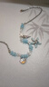 不規則貝殼水晶海螺海星吊墜項鏈海邊度假風(fēng)鎖骨鏈小眾設計感項飾 項鏈-銀色-藍色 曬單實(shí)拍圖