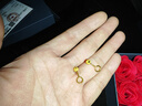 中國(guó)黃金（CHINA GOLD）磨砂小金豆豆黃金耳釘女足金彎鉤耳飾七夕情人節(jié)禮物送女朋友老婆 足金滿天星耳釘【紀(jì)念品】 曬單實(shí)拍圖