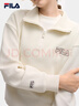 斐樂(lè )FILA半開(kāi)襟男女同款衛衣25秋季新款情侶華夫格寬松休閑翻領(lǐng)女上衣 蒸汽白-IV M 170/92A/M 曬單實(shí)拍圖
