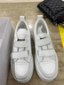 狄德拉真皮魔術(shù)貼小白鞋女2025春季新款百搭透氣厚底松糕休閑內增高板鞋 白色  36 (230mm) 標準碼 曬單實(shí)拍圖