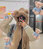 歐凡迪小熊帽子韓版可愛(ài)女百搭秋冬圍巾一體保暖手套圍脖三件套潮送女生 曬單實(shí)拍圖