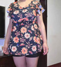 梵迪拉（F.DYRAA）泳衣女顯瘦溫泉連衣裙保守媽媽款中老年人泳裝四件套11701藍色3XL 曬單實(shí)拍圖