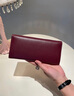 CHARFMX&KIEZH品牌CK女士錢(qián)包牛皮輕奢長(cháng)款手拿包大容量錢(qián)夾卡包情人節生日禮物 酒紅色 禮盒包裝送女友送老婆送母親 曬單實(shí)拍圖