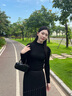 歌力思（ELLASSAY）【童瑤同款】秋季新款100%綿羊毛保暖針織衫女EWB353M00200 經(jīng)典黑 M 曬單實拍圖