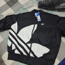 adidas情侶款復古寬松運動(dòng)立領(lǐng)夾棉外套男女秋冬阿迪達斯三葉草 黑色 2XL 曬單實(shí)拍圖