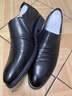 老爺車(chē)男士皮鞋真皮休閑皮鞋男青中年爸爸鞋一腳蹬軟皮男鞋正裝德比鞋男 LYCL3728黑色 42 曬單實(shí)拍圖