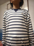 暇步士（Hush Puppies）童裝兒童長(cháng)袖圓領(lǐng)衫秋季男女童條紋舒適T恤 藏藍    160    曬單實(shí)拍圖