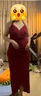 VEROMODA連衣裙女2024秋新款收腰開叉小黑裙時尚禮服裙324361002 澳木紅色 M 曬單實拍圖