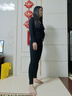 朵伶詩兒新款保暖內(nèi)衣女士打底秋衣秋褲兩件套女學(xué)生豎紋顯瘦線衣線褲 黑色【彈力修身】套裝 均碼 【80-140斤】 曬單實拍圖