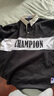 Champion【王俊凱同款】冠軍T恤24春夏新款美式寬松復(fù)古翻領(lǐng)拼接字母短袖 黑色 XL 曬單實(shí)拍圖