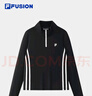 FILA FUSION斐樂潮牌女子針織長袖衫2025秋新款時尚修身半拉鏈長T 正黑色-BK L 170/88A/L 曬單實拍圖