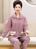 古今（GUJIN）中老年媽媽睡衣女秋冬空氣夾棉加厚保暖大碼婆婆老人可外穿家居服 曬單實(shí)拍圖