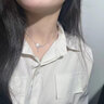 芳妮兔925銀項鏈女山茶花吊墜高級感鎖骨鏈七夕情人節禮物送女友老婆 貝母山茶花項鏈-銀色 曬單實(shí)拍圖
