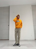 名創(chuàng)優(yōu)品（MINISO）重磅休閑褲男2025新款春秋寬松百搭窄版顯瘦直筒褲垂墜感男款長褲 【直筒褲】卡其(百萬雄獅褲前左 M 170(體重100-120斤左右) 曬單實拍圖