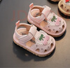 寶寶涼鞋女童防滑透氣公主鞋軟底包頭叫叫鞋嬰幼兒夏季新款學(xué)步鞋 粉色 18 碼 內長(cháng)12.5cm/建議腳長(cháng)12cm 曬單實(shí)拍圖