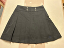 E·LAND KIDS衣戀夏季新品女童學(xué)院風(fēng)徽標(biāo)刺繡百褶短裙 Black黑色/19 165 cm 曬單實(shí)拍圖