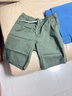 無(wú)印良品（MUJI）男式 水洗 平紋 短褲 純棉全棉 褲子 休閑褲 AED10A3S 卡其綠 L 曬單實(shí)拍圖