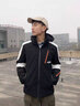 羽絨服男冬季拼色印花連帽保暖情侶上衣男士加絨加厚羽絨服外套 白色 4XL 曬單實(shí)拍圖