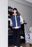 棉致2024美式連帽復(fù)古棒球服短外套女春秋季新款潮寬松學(xué)生韓版小香風(fēng) JC08藍色【高品質(zhì)53】 XL 120-140斤 曬單實拍圖