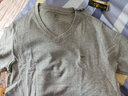 七匹狼純棉V領(lǐng)秋衣男士單件上衣全棉毛衫薄款保暖內衣男打底雞心領(lǐng)線(xiàn)衣 【純棉抗菌 V領(lǐng)上衣】深灰+淺灰 3XL (185)推薦 170-190斤 曬單實(shí)拍圖