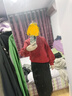日著原創(chuàng)設(shè)計(jì)寬高領(lǐng)衛(wèi)衣2025年秋季新款紅色不對(duì)稱寬松慵懶上衣女 紅色 M 曬單實(shí)拍圖