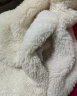 冰洁（BINGJIE）女士夹克秋季新款纯色珊瑚绒潮流休闲立领短外套 白色 XL 实拍图