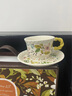 SUCCOHOMEWARE英式復古風(fēng)咖啡杯碟套裝 中古風(fēng)陶瓷馬克杯家用喝水杯子 送人禮盒 混色-梔子花咖啡2杯碟勺(禮盒) 曬單實(shí)拍圖