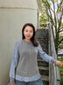 MsShe【45支綿羊毛】大碼女裝2025秋裝胖mm木耳邊假兩件針織毛衣 【條紋款】花灰色25年10月10日到貨 3XL 曬單實(shí)拍圖